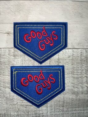 Good Guys Blue & Red Embroidered Patch Set